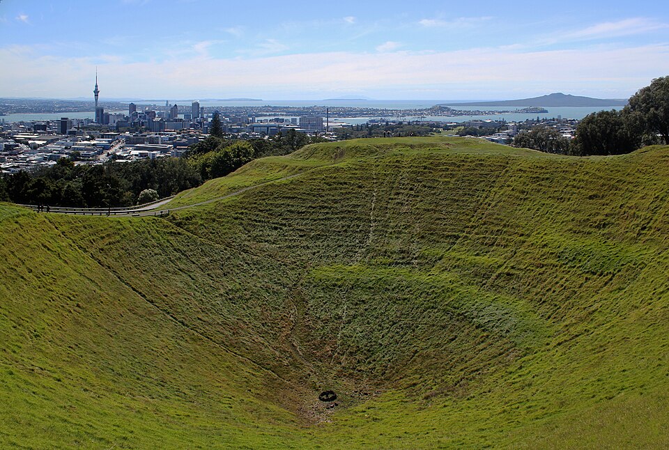 Maungawhau / Mount Eden crater and city views