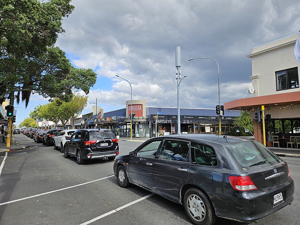Remuera Road shops and village streetscape